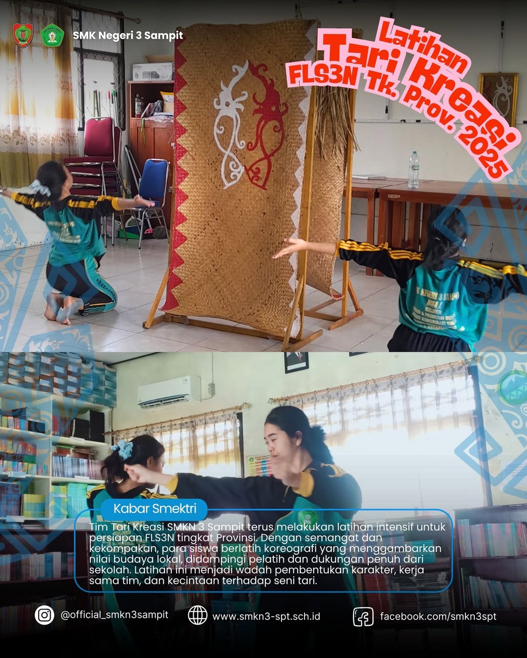 Read more about the article Latihan Tim Tari Kreasi SMK Negeri 3 Sampit